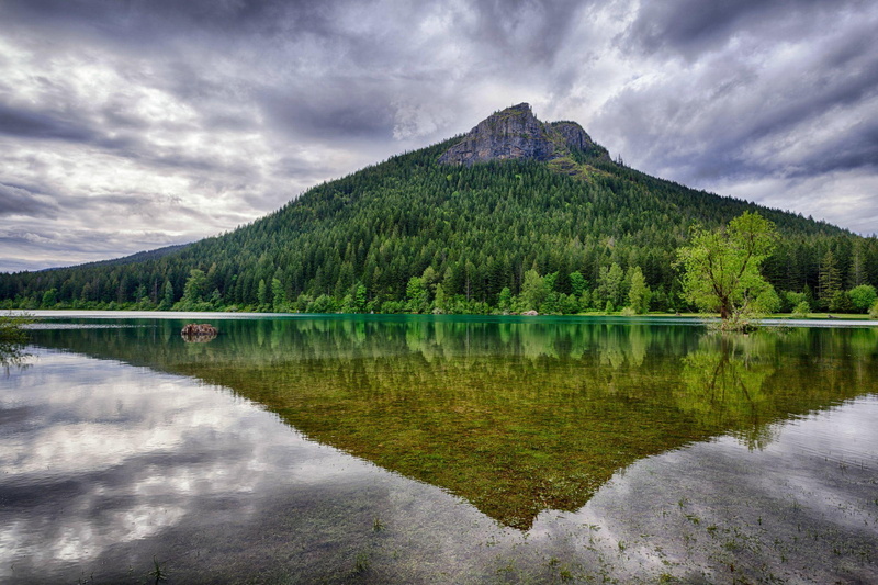 ridge, rattlesnake, 1080P, washington, landscape, lake, rattlesnake ridge, reflection, mountain, trees