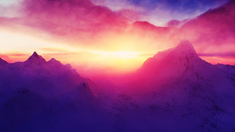 sunset, landscape, dawn, idyllic, valley, hiking, forest, winter, morning, dusk, tranquil scene, mountain Peak, summer, scenics, beauty In Nature, mountain