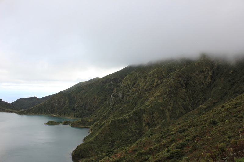 Lagoa do Fogo, scenics, nature, lagoa, Portugal, travel, São Miguel Island, a body, clouds, outdoors, grey, fogo, water, body of water, mountain, beside