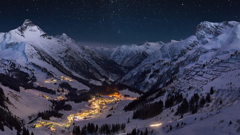 space, starry night, winter, night, ski resort, star, no people, starry sky, cold temperature, environment, mountain peak, beauty in nature, milky way