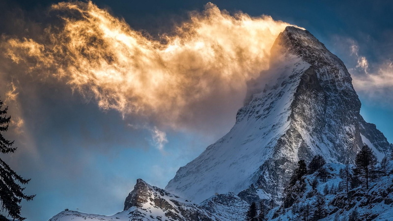 snowcapped mountain, extreme weather, gornergrat, scenics - nature, majestic, 1080P, europe, beauty in nature, mountain, peak, no people, cold temperature