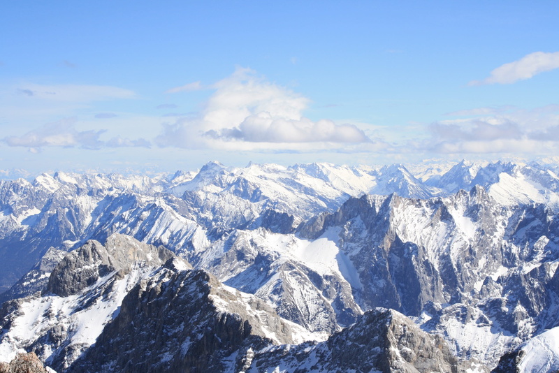 nature, zugspitze massif, mountain range, 2K, snowcapped mountain, beauty in nature, non-urban scene, winter, tranquil scene, mountain landscape, scenics - nature