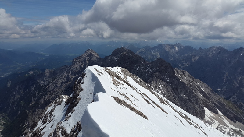 non-urban scene, snow, mountain range, environment, wetterstein massif, alpine, scenics - nature, austria, mountain Peak, tranquil scene, ridge, ostallgäu