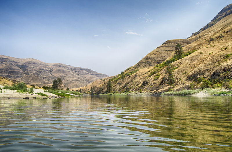 no people, dry, remote, mountain, water, america, salmon river, waterfront, tourism, tranquility, rafting, mountain range, 4K, usa, pacific northwest