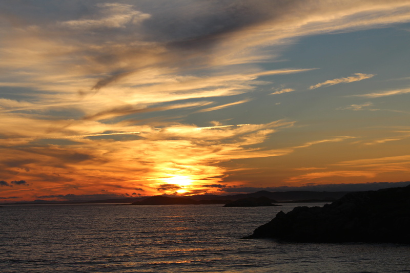 sun, burgeo, tranquil scene, farbenpracht, waterfront, nature, sunset, idyll, fascinating, cloud - sky, idyllic, horizon over water, canada, romance, horizon