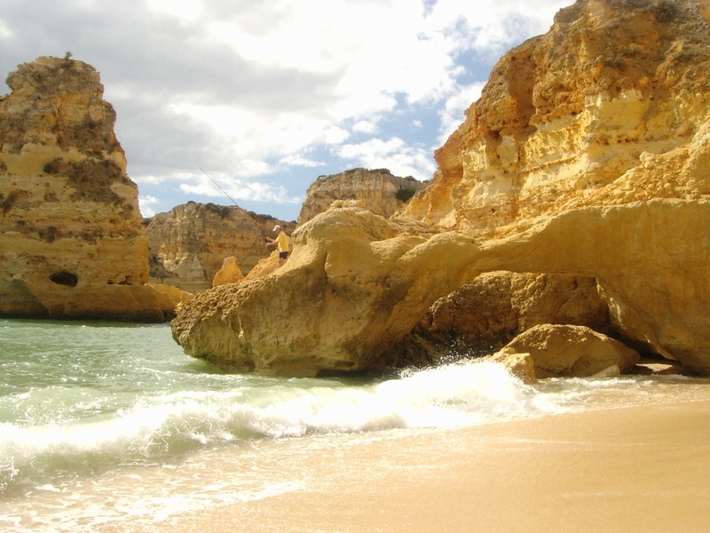 beauty in nature, rock, ocean, power in nature, land, scenics - nature, day, rock - object, portugal, recovery, holiday, scenics, sandbar, tranquil scene
