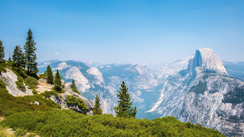 sunlight, land, idyllic, Yosemite Valley, no people, outdoors, sky, scenics - nature, day, mountains, landscape, snowcapped mountain, green, winter, plant