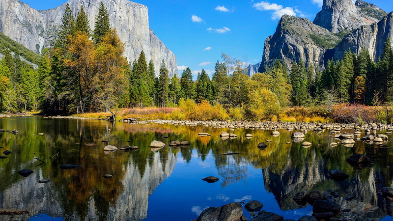 yosemite national park, national park, sunny day, yosemite valley, california, united states, river, mountain, nature, tree, water, wilderness, tunnel view