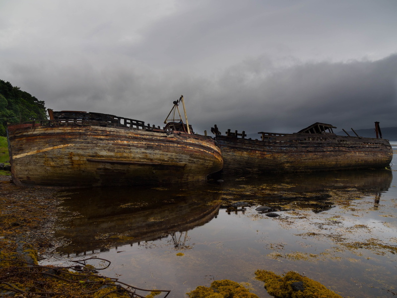 Ship, Hebrides, non-urban scene, abandoned, built structure, 4K, bridge, island, outdoors, damaged, sea, Scotland, coastline, tranquil scene, shipwreck