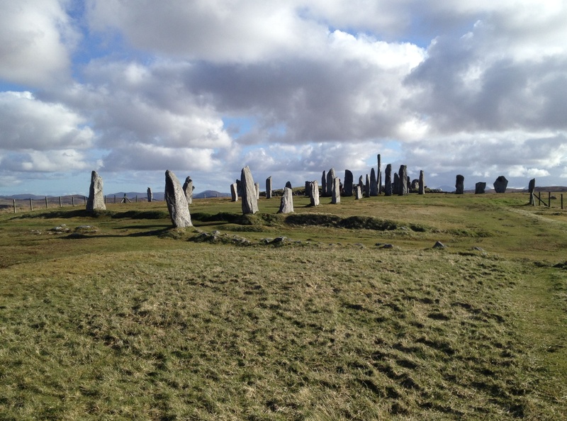 green, wooden post, non-urban scene, hebrides, scenery, cloud, scenics - nature, no people, land, callanish, tranquil scene, henge, cloud - sky, monument