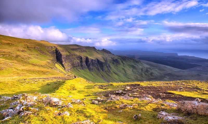 Scotland, 5K, sky, iceland, rock - Object, skye, the storr, outdoors, scenics, covered, Trotternish, hill, green, Isle of Skye, nature, landscape, summer