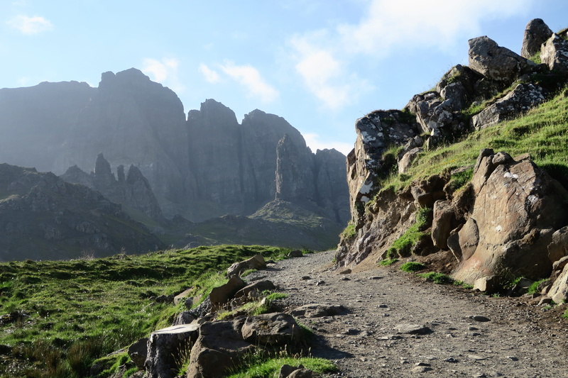 mountain path, hill, road, mountain, formation, isle of skye, beauty in nature, 2K, scotland, hike, tranquil scene, sky, mountain peak, eroded, land, walk