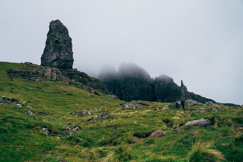 formation, mountain range, daytime, plant, rock - object, solid, outdoors, rock, environment, beauty in nature, fog, plateau, no people, grassland, 4K
