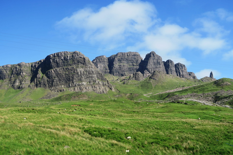 mountain peak, climb, scotland, green color, stunning, old man of stor, beautiful, eroded, hike, tranquil scene, highlands, tranquility, grass, rock, scenics - nature