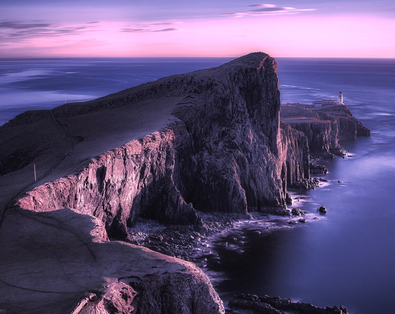 View, motion, Outdoor, Landscape, outdoors, tranquil scene, Scene, sea, Nature, Coast, sunset, non-urban scene, point, Beautiful, viewpoint, Cliff, beauty in nature