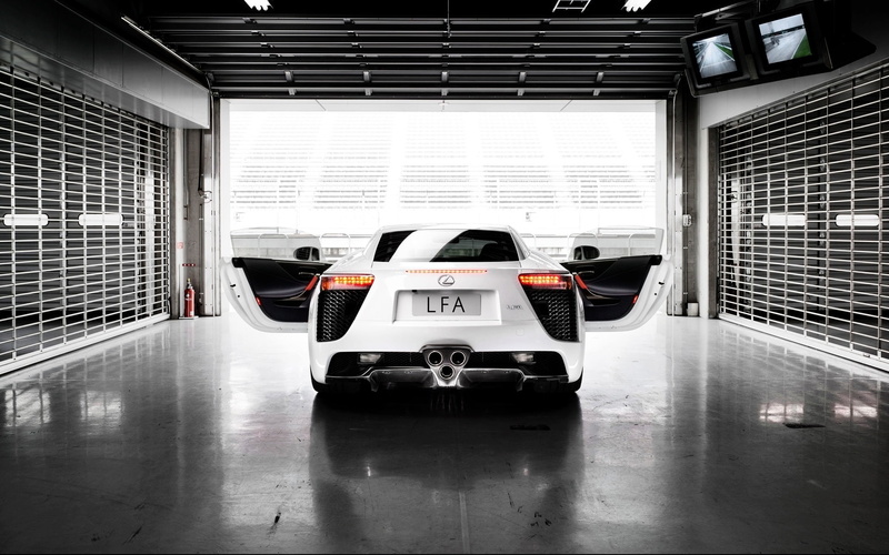 Lexus, 1080P, LFA, Wings, Rear, Car, White, 2012, View