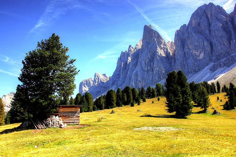 beauty in nature, scenics - nature, south tyrol, rock, mountains, environment, mountain peak, sky, tranquil scene, no people, grass, geisler, panorama