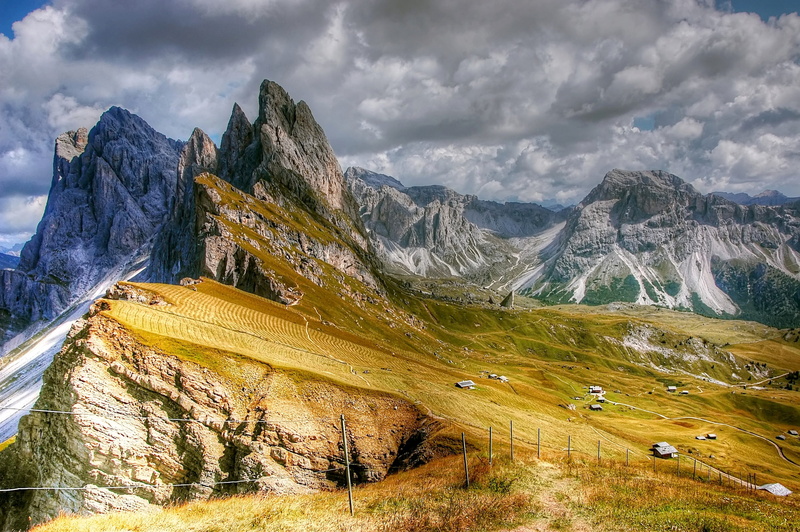 south tyrol, great, meadow, tranquility, non-urban scene, dolomites, formation, travel destinations, mountains, plant, beauty in nature, landscape, clouds