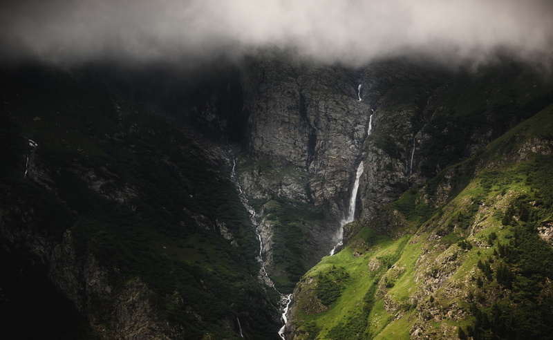 Mountains, FrenchAlps, Savoie, french, Nature, mountain, Europe, alps, highaltitude, 2K, Tignes, France, Waterfall