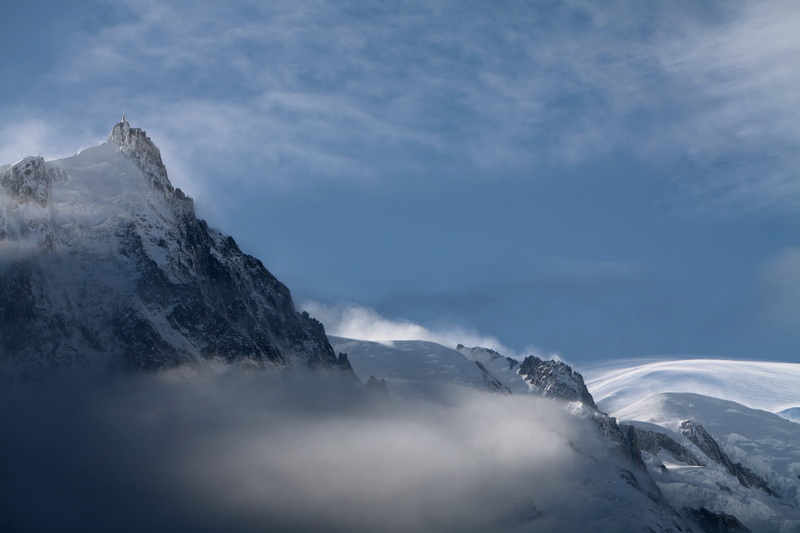 mountain peak, snow, aiguille du midi, beauty in nature, sky, landscape, no people, environment, scenics - nature, fog, cloud - sky, nature, tranquil scene