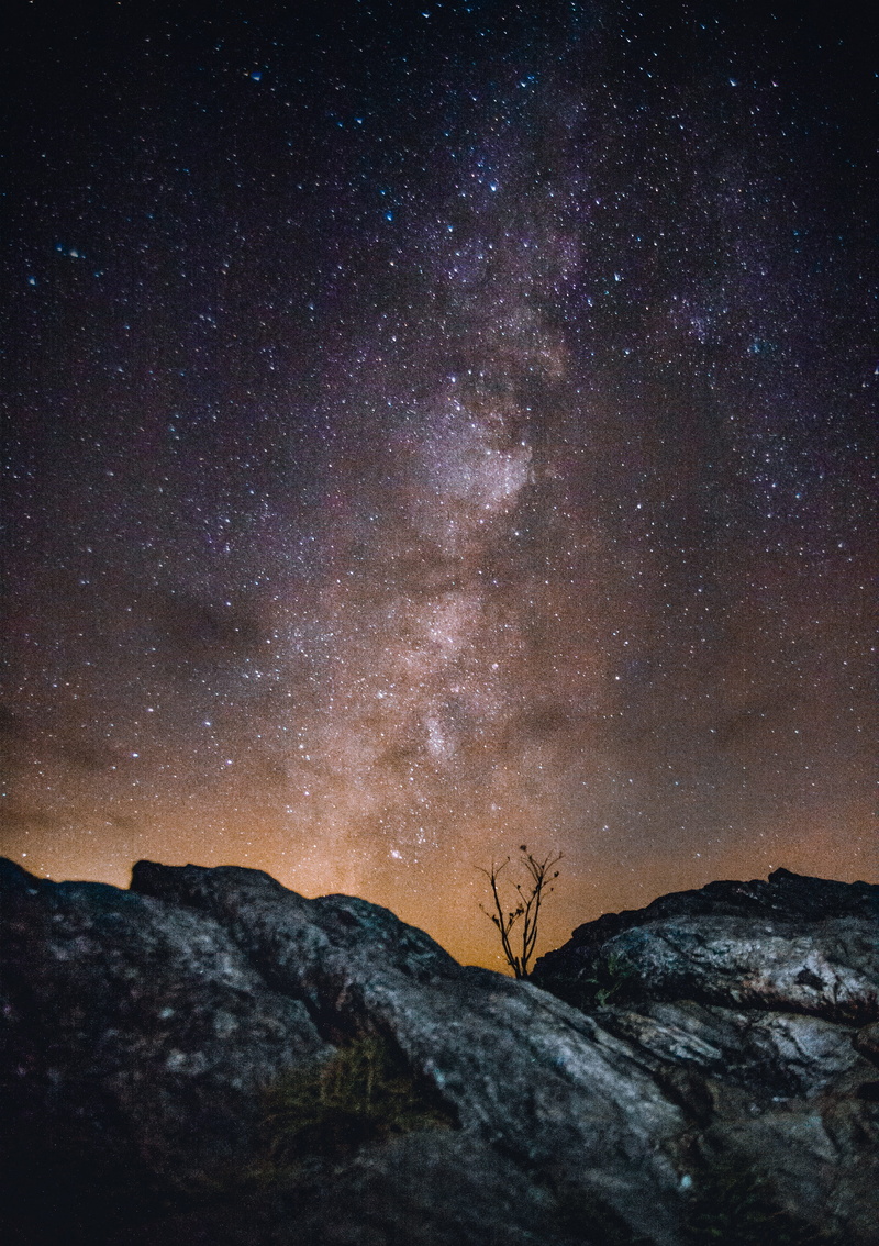milky, solid, beauty in nature, no people, galaxy, night time, asheville, outdoors, star - space, constellation, landscape, stars, mountain, tranquility