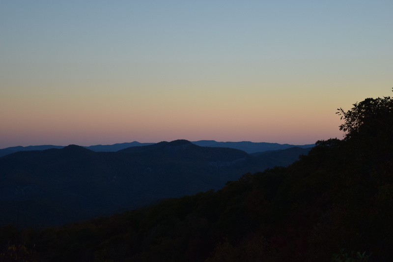 tranquil scene, scenics, North Carolina, no people, copy space, sky, sunset, scenics - nature, plant, mountain peak, silhouette, Sunset, Mountains, landscape