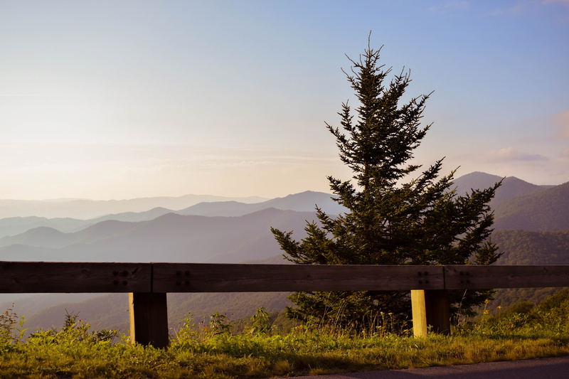 clear sky, outdoors, day, landscape, Mountains, Trees, non-urban scene, tranquil scene, nature, Appalachian Mountains, environment, 5K, no people, Blue Ridge Parkway