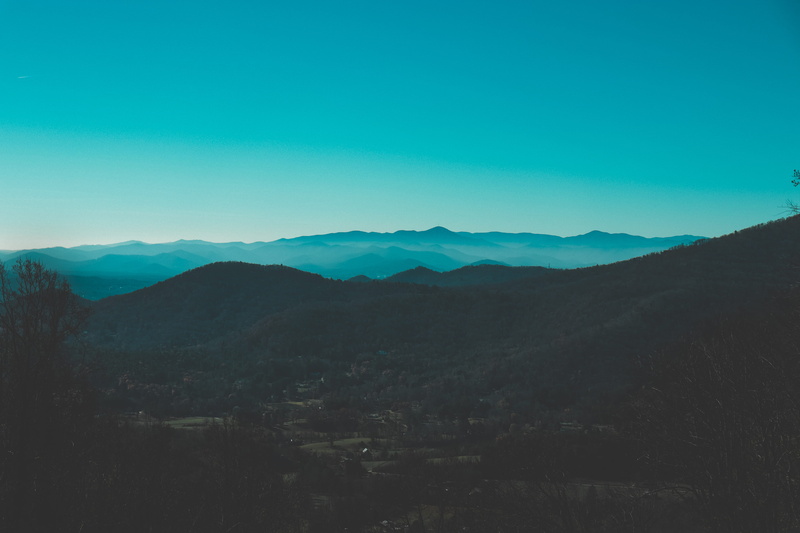 countryside, hill, mountain range, blue ridge, valley, blue, mountains, non-urban scene, scenery, teal, arid climate, peak, mountain, brown, usa, sky, scenics - nature