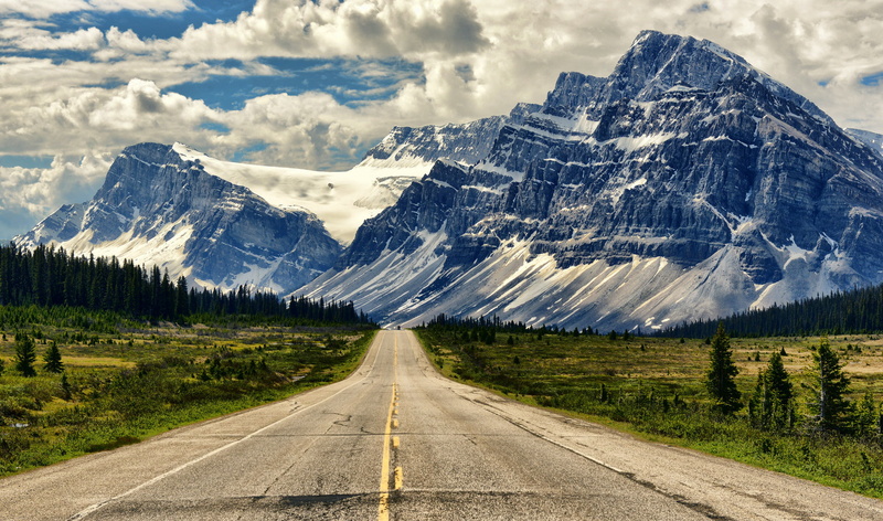 Alberta, Icefields Parkway, landscape, Canada, Banff, Banff National Park, Albert, mountains, road, 1080P