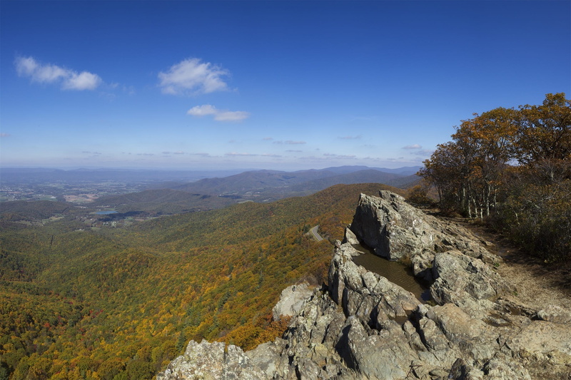 environment, park, red, Colorful, day, idyllic, hills, cloud - sky, mountain peak, Leaves, non-urban scene, rock, solid, tranquility, shenandoah national park