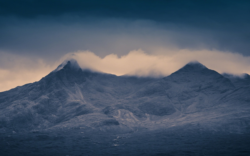 remote, idyllic, nature, mountain peak, mist, clouds, Skye, rock, volcanic crater, mountain, Scotland, no people, scenics - nature, hills, sky, non-urban scene