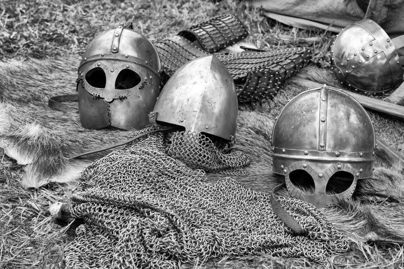 chivalry, military, metal, steel, black-and-white, ancient, knights armour, still life, outdoors, mask, photography, abundance, close-up, wear, protection