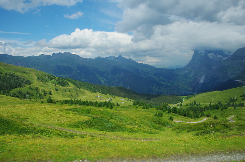 tranquil scene, tranquility, mountain range, valley, scenics - nature, 2K, outdoors, jungfrau, sky, landscape, no people, scenics, green color, mountain