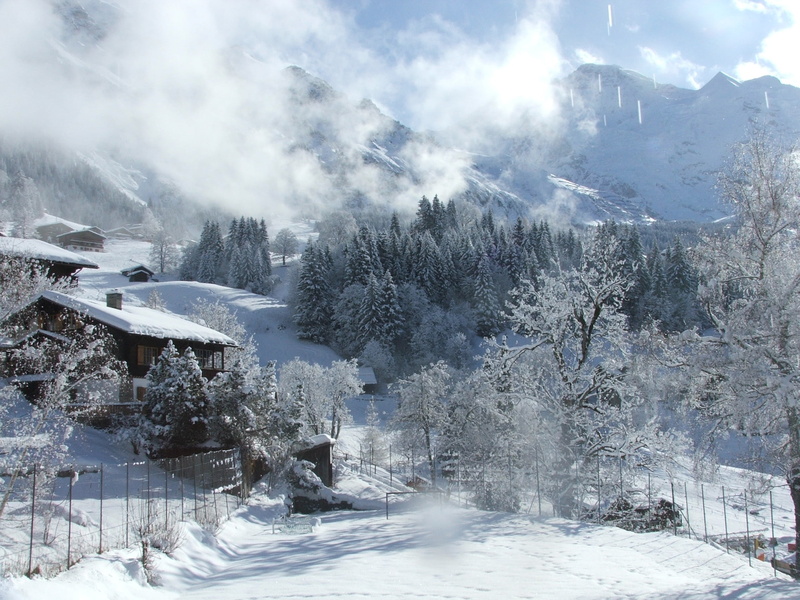 outdoors, daylight view, cloud - sky, winter, architecture, mountain, frozen, jungfrau, no people, day, 1080P, snow, snowing, cold temperature, scenics - nature
