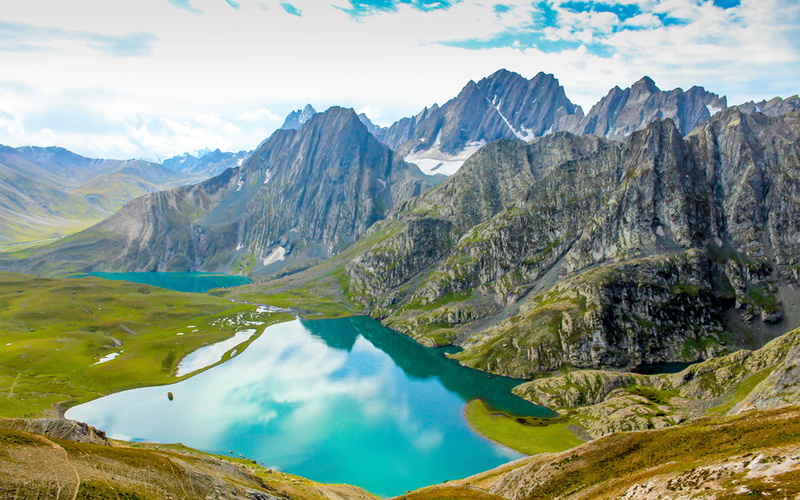 gadsar, 2K, kashmir, pass, resolution, lakes, desktop, hd, trek