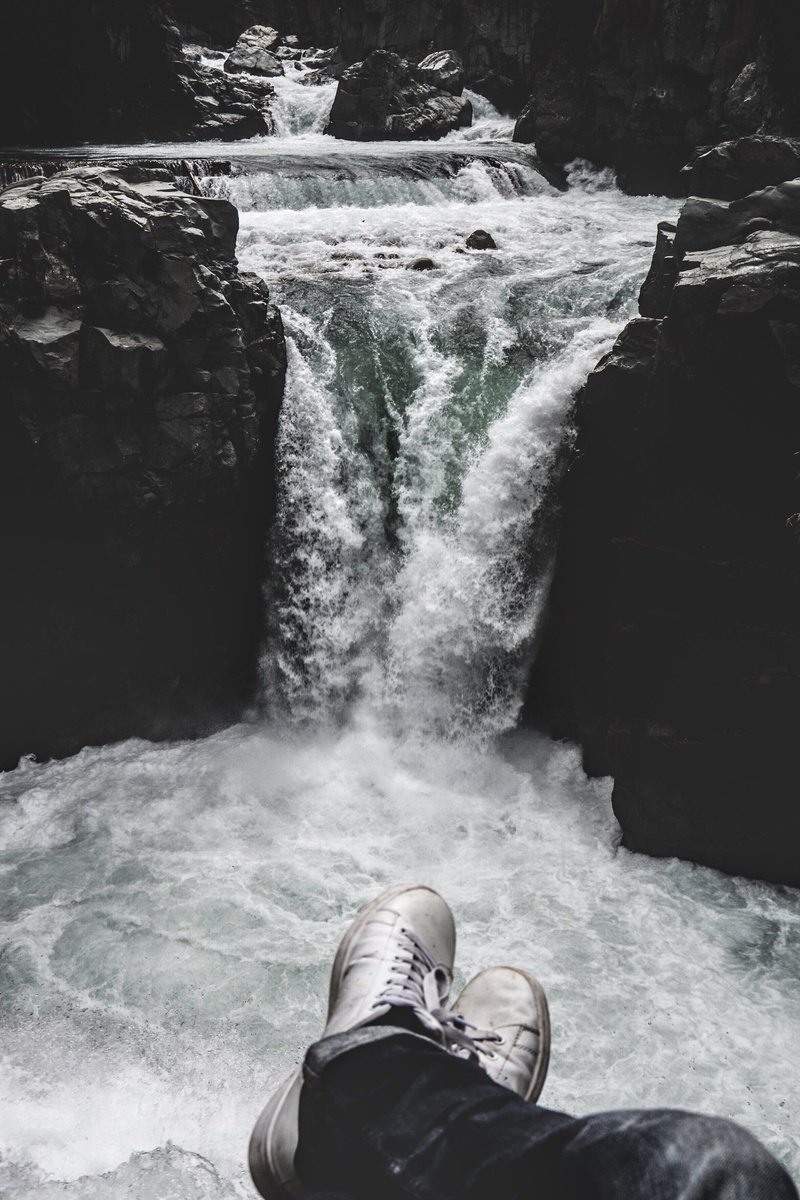 shoes, aharbalfalls, mothernature, shoe, heaven, drama, aharbal waterfall, men, outdoors, kashmir, lifestyles, flowing water, scenics - nature, aharbal