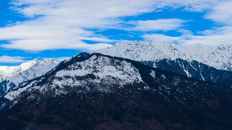 cold temperature, winter, tranquil scene, snowcapped mountain, nature, landscape, mountain peak, day, mountain, 4K, manali, mountain range, non-urban scene