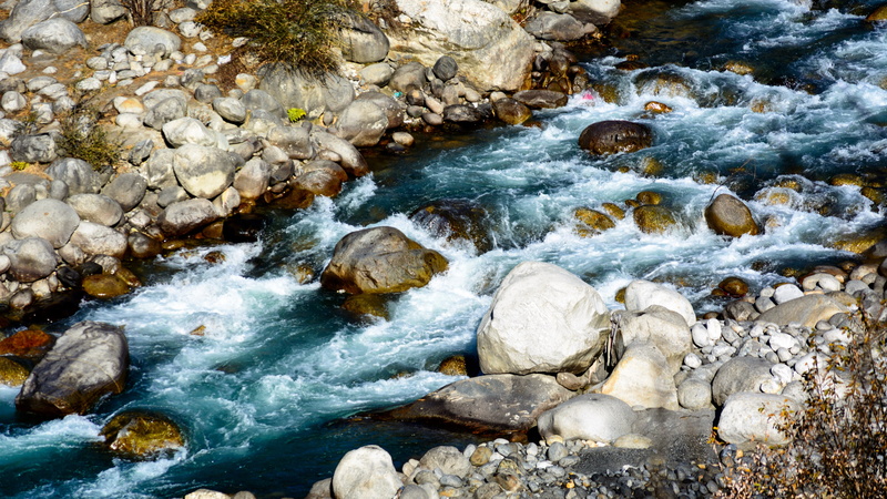 Beas, Himalayas, nature, beauty in nature, solid, pebble, no people, 5K, outdoors, bank, Beas River, rock, flowing, flowing water, motion, wet, sport