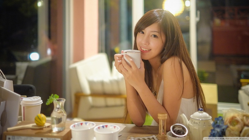 food and drink, refreshment, long hair, beauty, Taiwanese, portrait, mug, coffee, cup, drinking, brown hair, hairstyle, hair, coffee cup, tea - hot drink