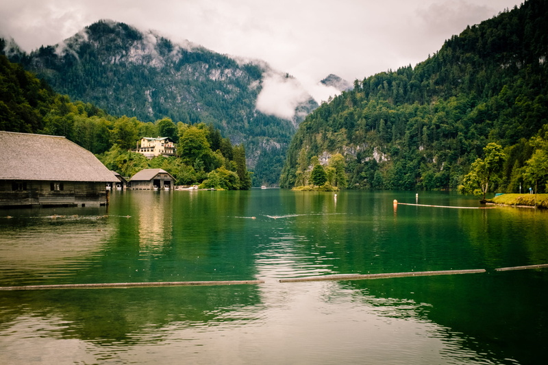 day, beauty in nature, schönau am königssee, outdoors, lake, plant, building exterior, tree, mountain, scenics - nature, architecture, nature, built structure