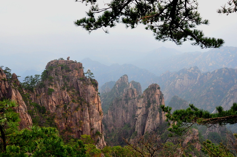 mountain peak, views, no people, cloud, outdoors, sky, natural, tourism, growth, tranquility, day, china, cloud sea, tree, rock formation, 2K, nature