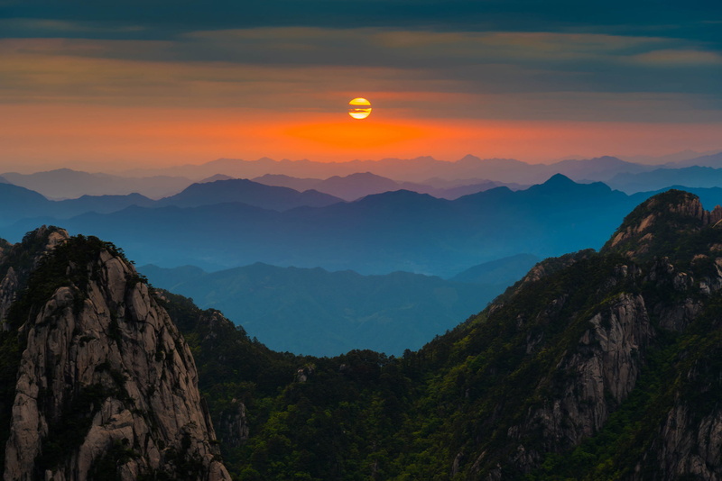 horizon, sky, scenics - nature, nature, hour, beauty in nature, rock - object, outdoors, rock, China, sunset, no people, landscape, 1080P, cloud - sky