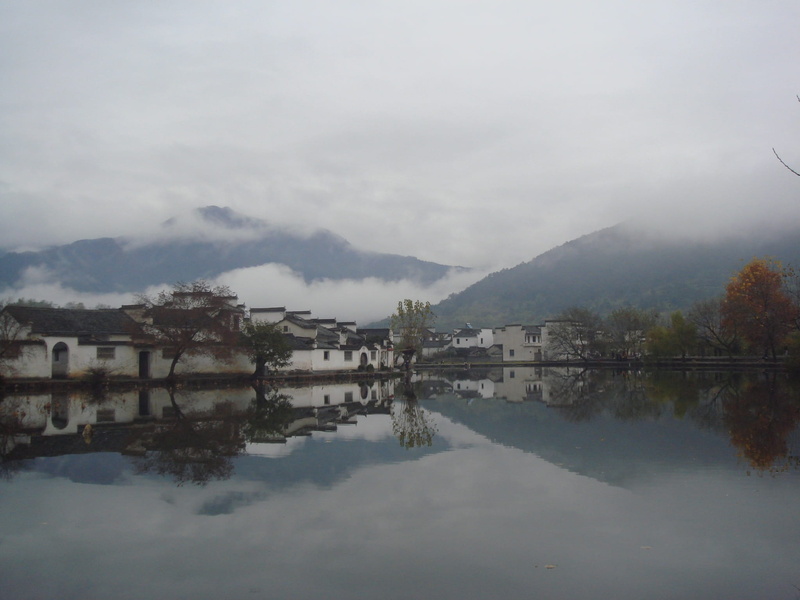building exterior, tranquil scene, Huangshan, sky, hongcun village, scenics - nature, tranquility, water, built structure, architecture, no people, Hongcun