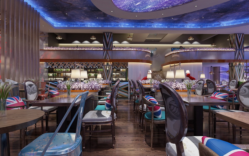 architecture, 1080P, table, indoors, design, leisure activity, store, food and drink, seat, the treasure can be los, restaurant, anhui, restaurant design