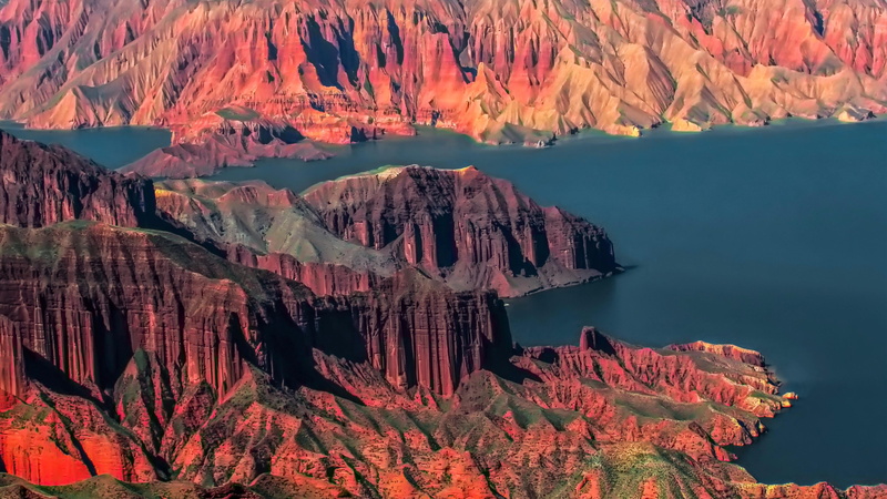 china, nature, zhangye danxia landform geological park, canyon, formation, mountains, 4K, tranquil scene, non-urban scene, geology, danxia, idyllic, huangnan