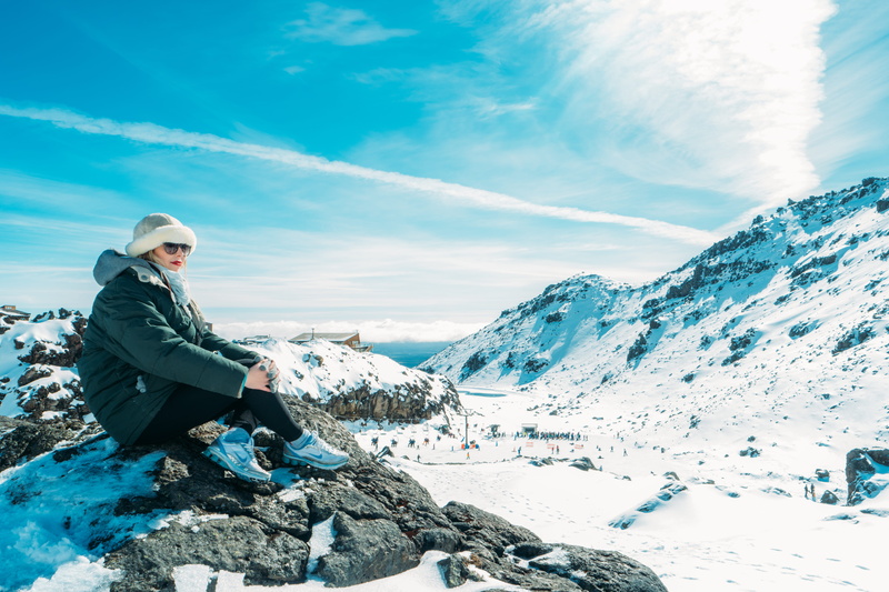 leisure activity, cloud - sky, non-urban scene, scenics - nature, new zealand, young adult, jefflssantos, nature, landscape, mount ruapehu, snowcapped mountain