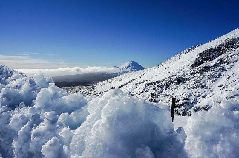 scenics - nature, cold, mountain peak, mountain, ski, winter, new zealand, idyllic, no people, ruapehu, snowcapped mountain, clouds, white color, tranquil scene