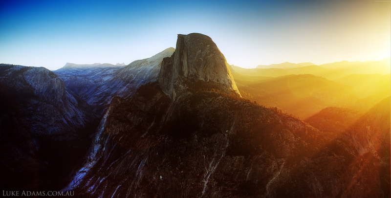 landscape, sunlight, outdoors, sun, 4k, Yosemite, 5k, nature, sunset, land, scenics - nature, mountain peak, solid, 5K, rock, Half Dome, beauty in nature