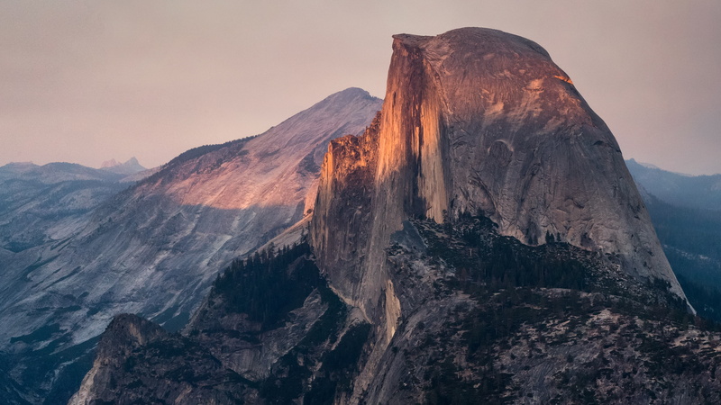 half, halfdome, nature, sunset, photography, 4K, yosemitenationalpark, california, brown, mountains, august, landscape, landmarks, dome