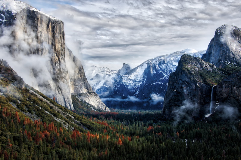 mountain, half dome, Tunnel View, outdoors, vail, nature, landscape, bridal, mountain Peak, El Capitan, Mountains, flowers, national park, 720P, field